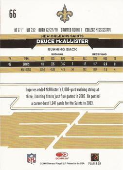 2006 Leaf Rookies & Stars #66 Deuce McAllister Back