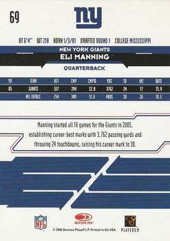 2006 Leaf Rookies & Stars #69 Eli Manning Back