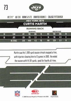 2006 Leaf Rookies & Stars #73 Curtis Martin Back
