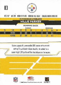 2006 Leaf Rookies & Stars #83 Willie Parker Back