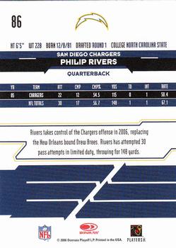 2006 Leaf Rookies & Stars #86 Philip Rivers Back