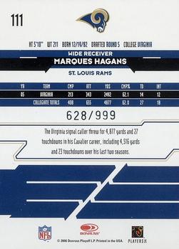 2006 Leaf Rookies & Stars #111 Marques Hagans Back