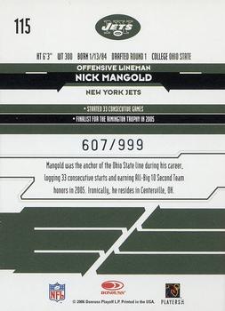2006 Leaf Rookies & Stars #115 Nick Mangold Back