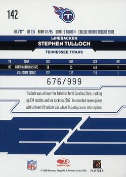 2006 Leaf Rookies & Stars #142 Stephen Tulloch Back