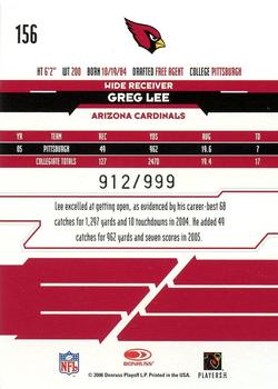 2006 Leaf Rookies & Stars #156 Greg Lee Back