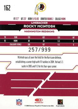 2006 Leaf Rookies & Stars #162 Rocky McIntosh Back