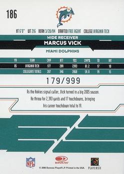 2006 Leaf Rookies & Stars #186 Marcus Vick Back