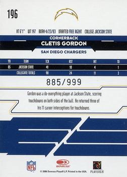 2006 Leaf Rookies & Stars #196 Cletis Gordon Back