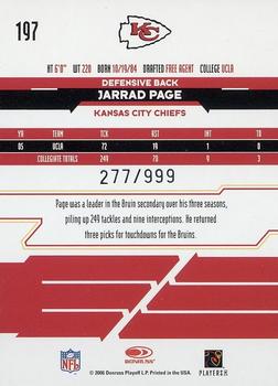 2006 Leaf Rookies & Stars #197 Jarrad Page Back
