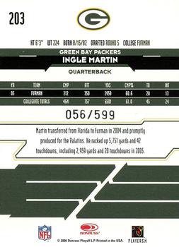 2006 Leaf Rookies & Stars #203 Ingle Martin Back