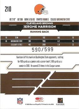 2006 Leaf Rookies & Stars #210 Jerome Harrison Back