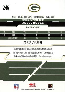 2006 Leaf Rookies & Stars #246 Abdul Hodge Back