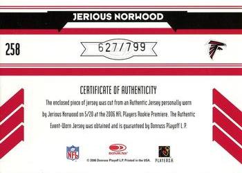 2006 Leaf Rookies & Stars #258 Jerious Norwood Back