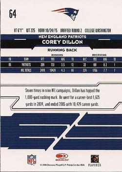 2006 Leaf Rookies & Stars #64 Corey Dillon Back