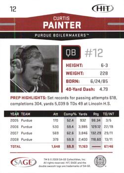 2009 SAGE HIT - Glossy #12 Curtis Painter Back