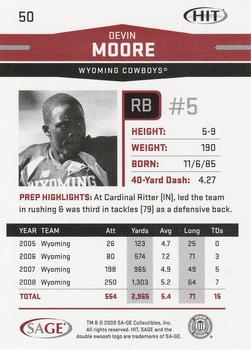 2009 SAGE HIT - Glossy #50 Devin Moore Back