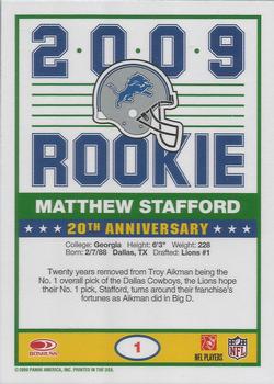 2009 Score - 1989 Score #1 Matthew Stafford Back