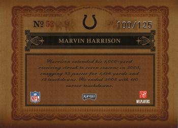 2006 Playoff National Treasures #53 Marvin Harrison Back