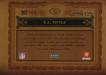 2006 Playoff National Treasures #100 Y.A. Tittle Back