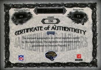 2006 Playoff National Treasures #130 Marcedes Lewis Back