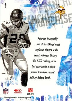2009 Score - The Franchise Glossy #1 Adrian Peterson Back