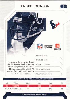 2006 Playoff NFL Playoffs #3 Andre Johnson Back
