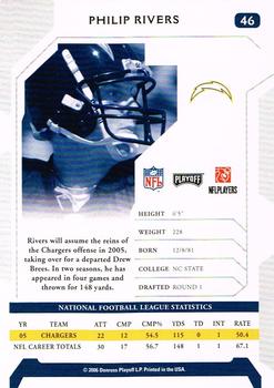 2006 Playoff NFL Playoffs #46 Philip Rivers Back