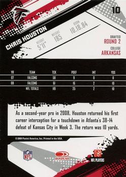 2009 Score - Glossy #10 Chris Houston  Back