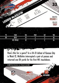 2009 Score - Glossy #33 Leodis McKelvin  Back