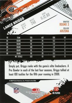 2009 Score - Glossy #54 Lance Briggs  Back