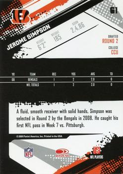 2009 Score - Glossy #61 Jerome Simpson  Back
