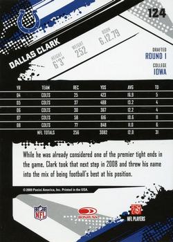 2009 Score - Glossy #124 Dallas Clark  Back