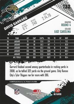2009 Score - Glossy #132 David Garrard  Back