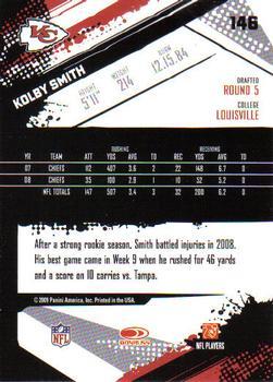 2009 Score - Glossy #146 Kolby Smith  Back