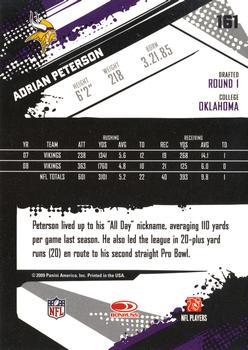 2009 Score - Glossy #161 Adrian Peterson  Back