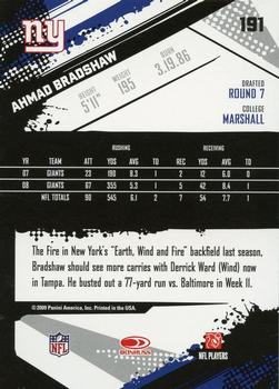 2009 Score - Glossy #191 Ahmad Bradshaw  Back