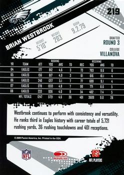 2009 Score - Glossy #219 Brian Westbrook  Back