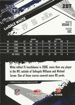 2009 Score - Glossy #287 LenDale White  Back