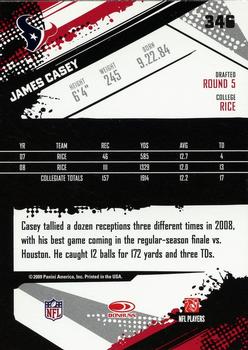 2009 Score - Glossy #346 James Casey  Back