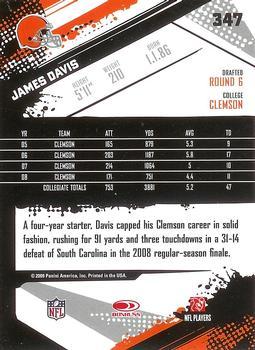 2009 Score - Glossy #347 James Davis  Back