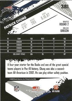 2009 Score - Glossy #381 Patrick Chung  Back