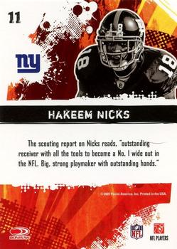 2009 Score - Hot Rookies #11 Hakeem Nicks Back