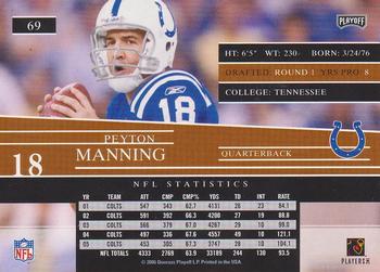 2006 Playoff Prestige #69 Peyton Manning Back