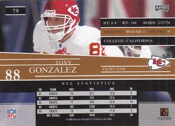 2006 Playoff Prestige #79 Tony Gonzalez Back