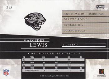 2006 Playoff Prestige #218 Marcedes Lewis Back