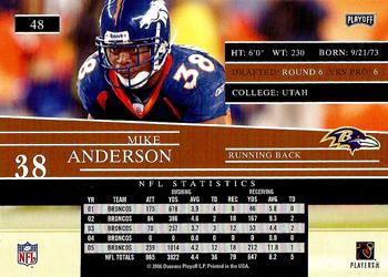 2006 Playoff Prestige #48 Mike Anderson Back