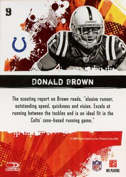 2009 Score - Hot Rookies Glossy #9 Donald Brown Back