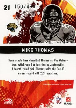 2009 Score - Hot Rookies Scorecard #21 Mike Thomas Back