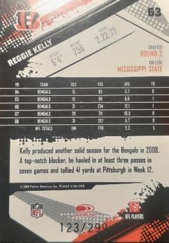 2009 Score - Scorecard #63 Reggie Kelly  Back