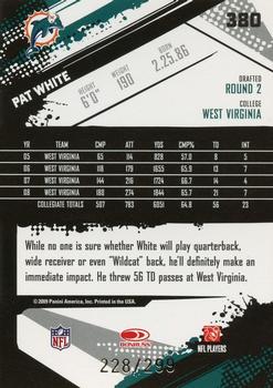 2009 Score - Scorecard #380 Pat White  Back
